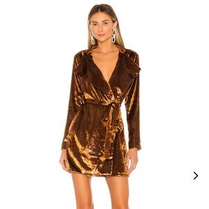 NWT Lovers + Friends Shimmering Brown Norton Mini Dress